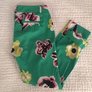 J Crew floral ankle pants